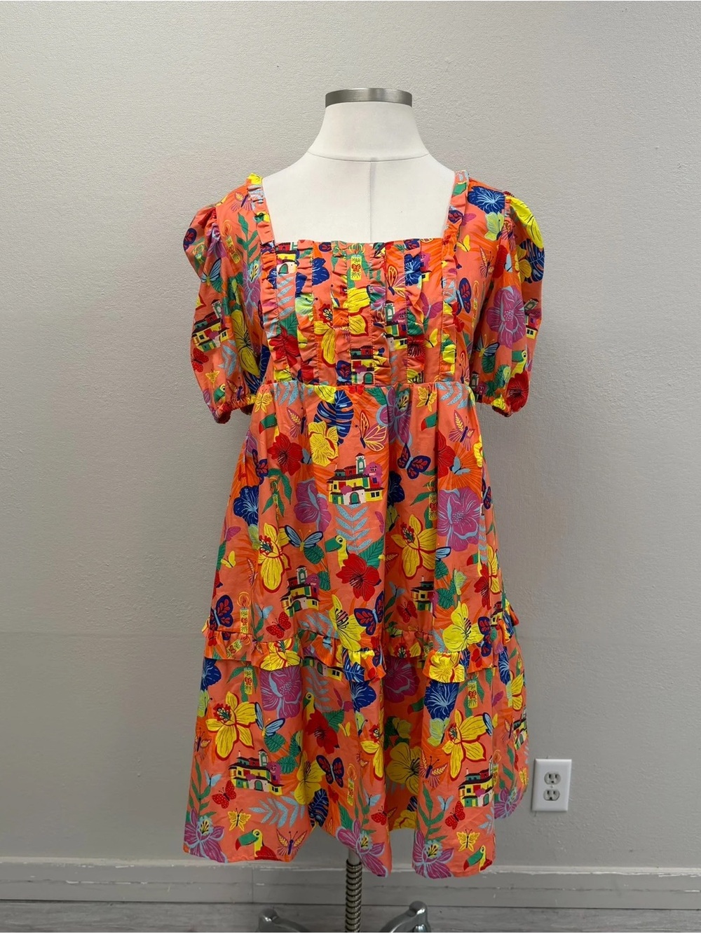 Disney Parks Orange Encanto Spotlight Collection Midi Dress - New - Size 22 (2X)
